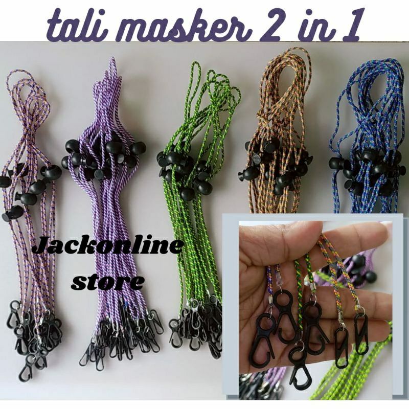 strap masker  2in1 pengait plastik gantungan masker kalung masker tali masker