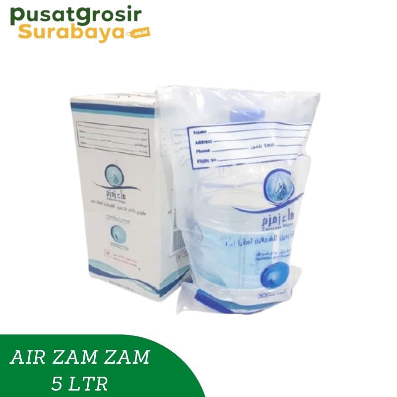 

Air Zam - Zam 5 ltr Oleh Oleh Haji dan Umroh Air Zam Zam ASLI BARCODE