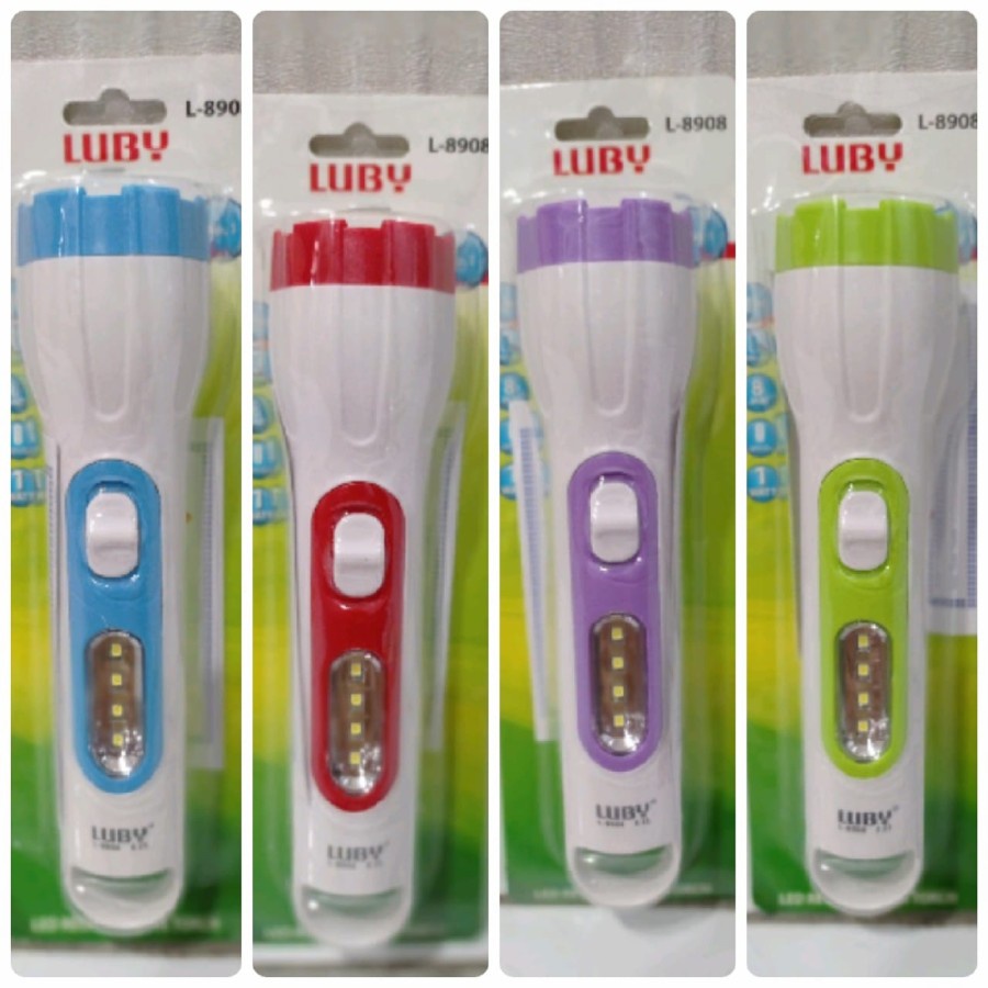 Senter LED Super Terang 2 in 1 Luby-8908 Tahan Hingga 8 Jam Kapasitas 1Watt gratis minyak wangi kasturi 10ml