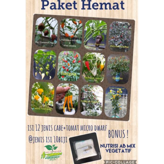 Paket Tanam Cabe Hidroponik 12 Jenis, Bonus nutrisi vegetatif premium cabe