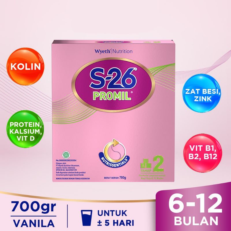 S-26 PROMIL TAHAP 2 700 G SUSU FORMULA BAYI 6-12 BULAN