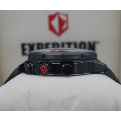 Jam Tangan Pria Expedition E 6747 Full Black Red Dial Original