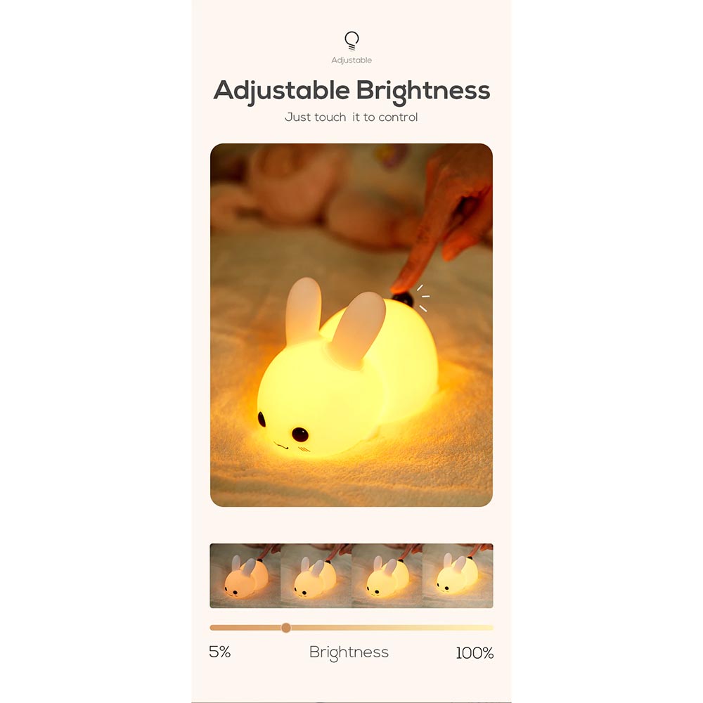Lampu Tidur LED Lucu Light Model Rabbit 1800-6500K - XD001-KJ - White