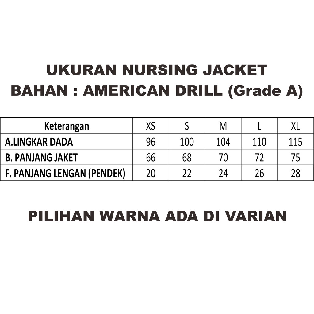 Nursing Jacket Scrub Jacket Seragam Perawat Dokter with Zipper