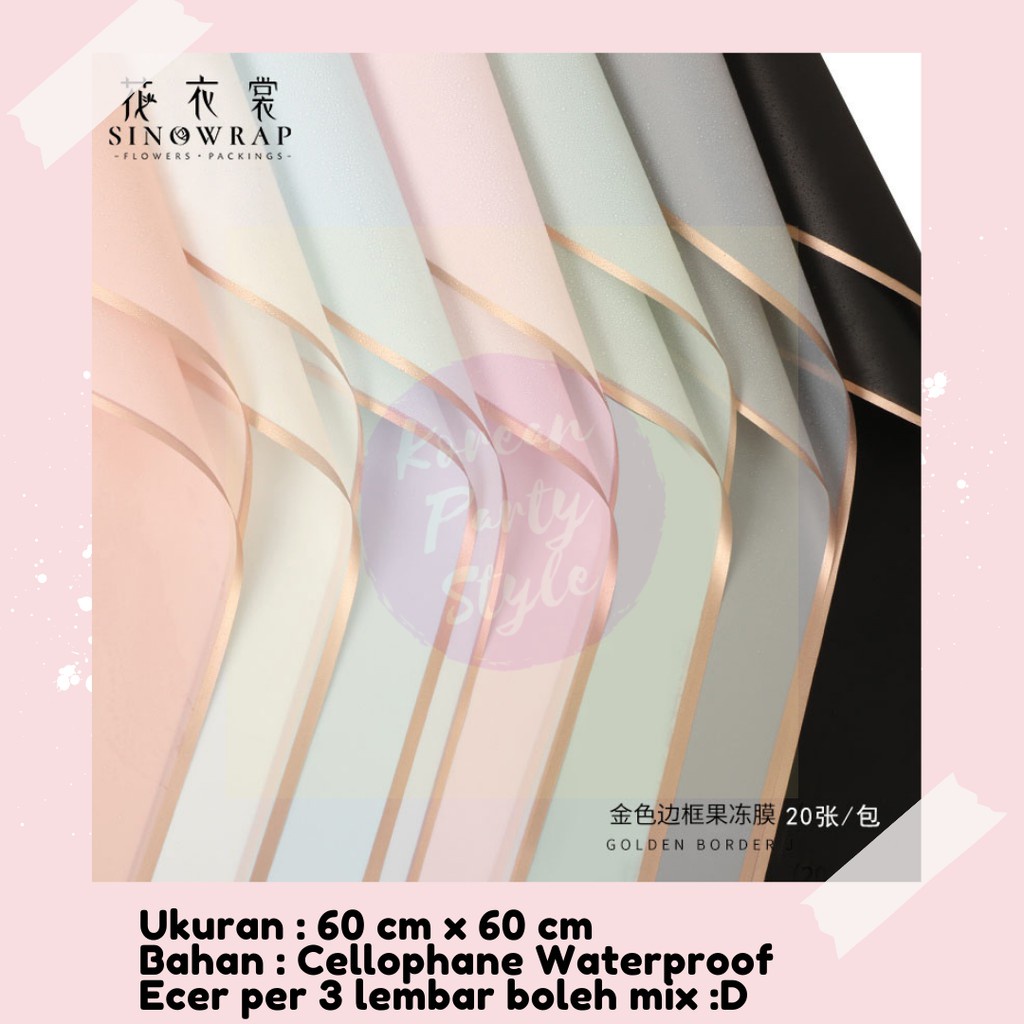 

[1 PACK] KOREAN KERTAS BUNGA GDM LINE GOLDFLOWER WRAPPING ECER SATUAN CELLOPHANE BUKET PAPER BISA CAMPUR WARNA WARNI