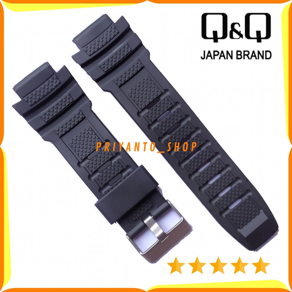 STRAP TALI JAM TANGAN QQ QNQ Q&amp;Q M133 M-133 TALI JAM RUBBER WATCH QnQ M133 HITAM