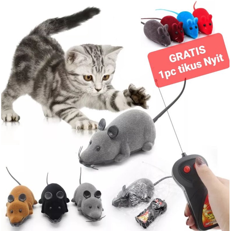 GRATIS TIKUS NYIT Tikus remote robot mainan kucing kitten cat pet anjing remot bergerak mice prank lari