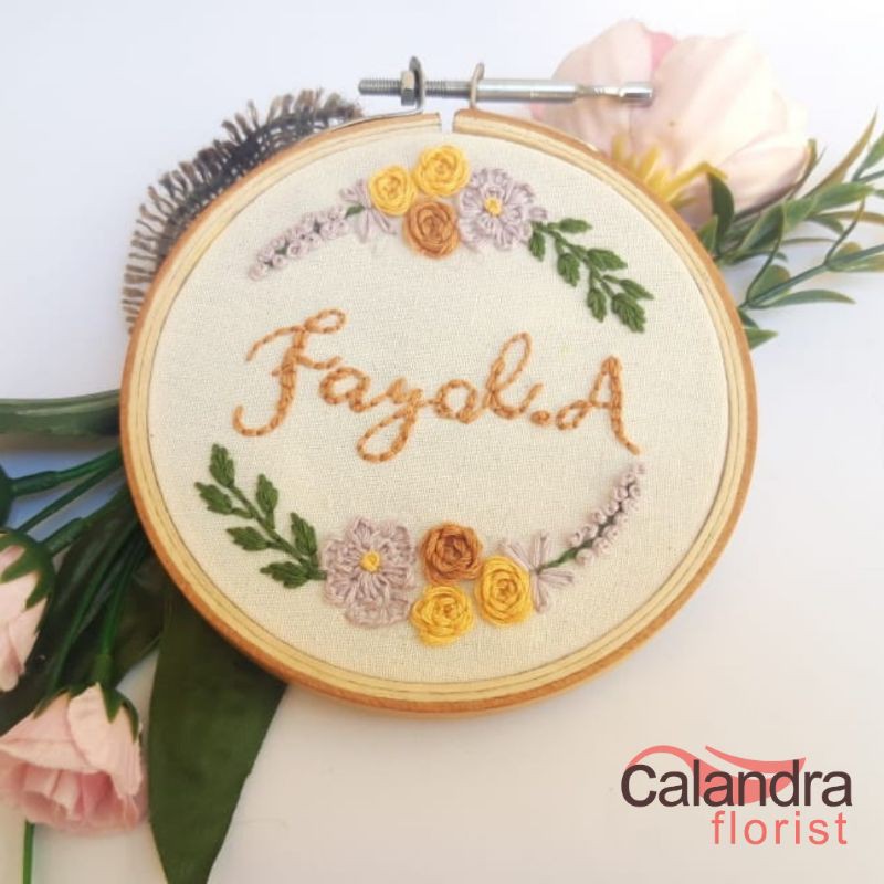 Lettering benang | sulam benang | sulam custom | hadiah sulam | hadiah unik | kado unik jabodetabek