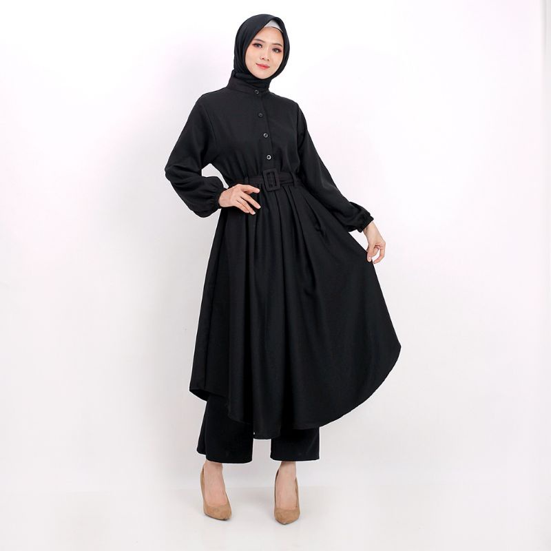 LONG TUNIK WANITA BUSUI + GESPER A806/8099(BAHAN MOSCREPE PREMIUM)
