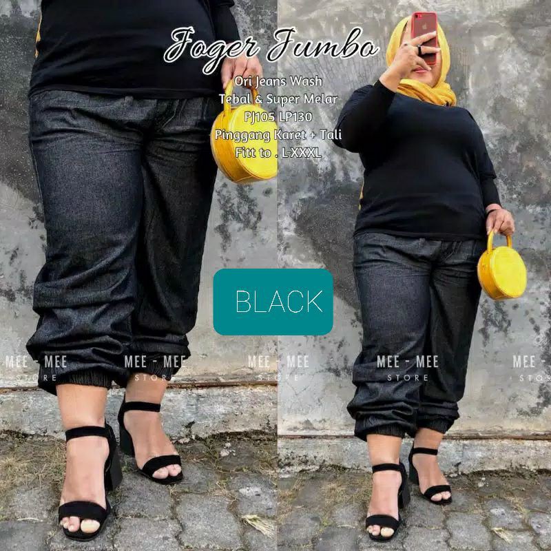 Celana Joger Jeans Super Jumbo // Celana Jogger Jeans BIG size Murah