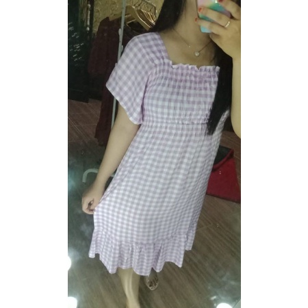 Dress Kotak Lilac
