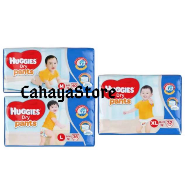HUGGIES DRY Pants M40/L36/XL32/Popok Bayi Celana Huggies Dry Pants