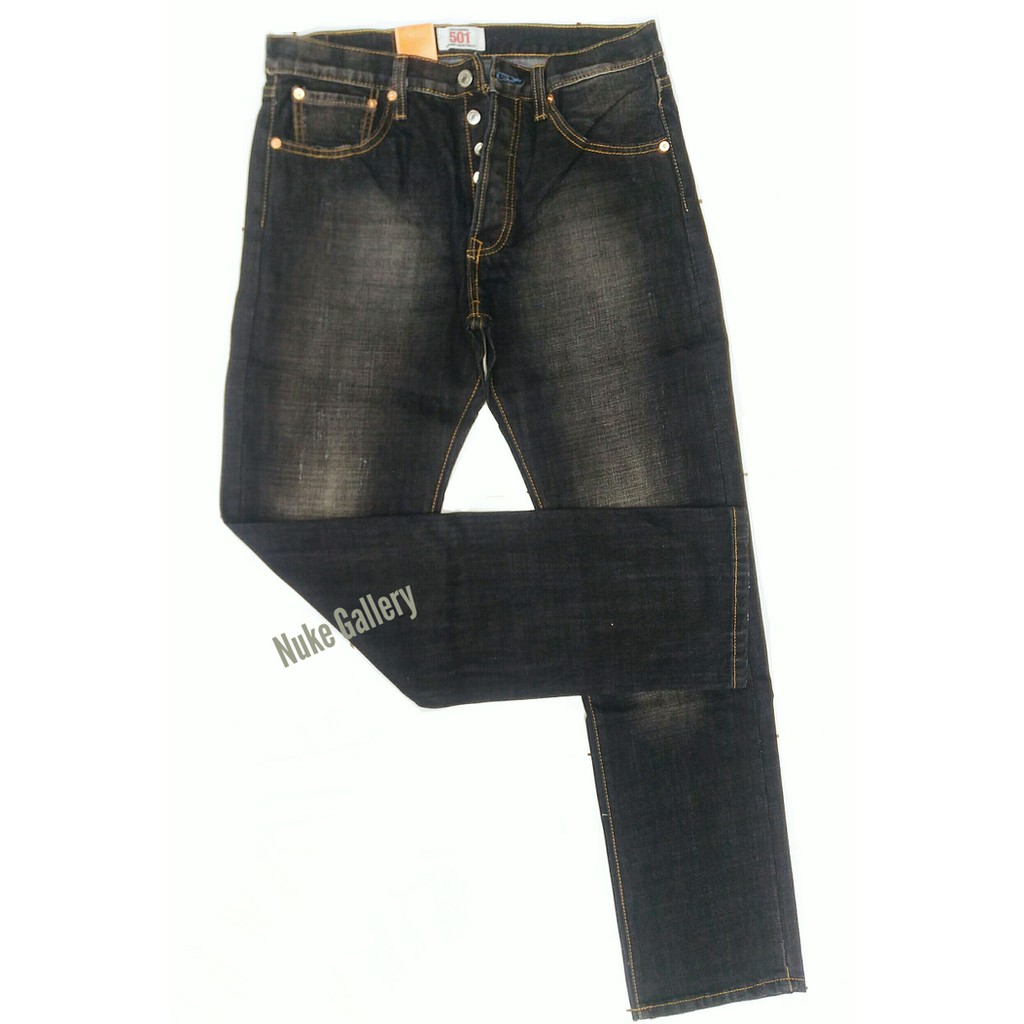 Celana Jeans Levis 501 Warna Hitam Pekat