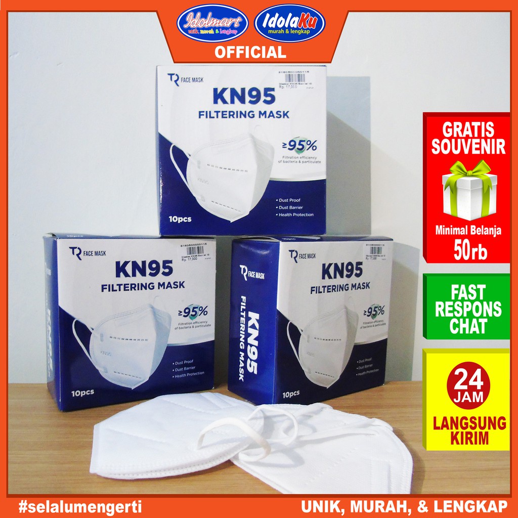 IDOLMART Masker KN95 full Care / Masker disposable / Masker anti Virus / 1 box isi 10 Surabaya