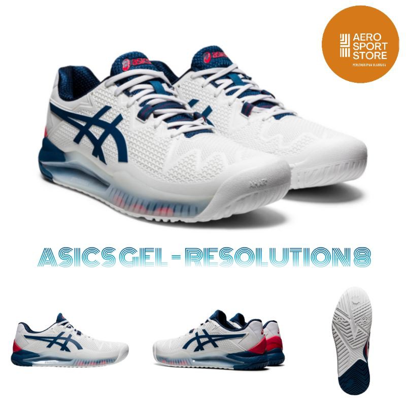 [ SEPATU TENIS LAPANGAN ASICS - GEL RESOLUTION 8 ORIGINAL ]
