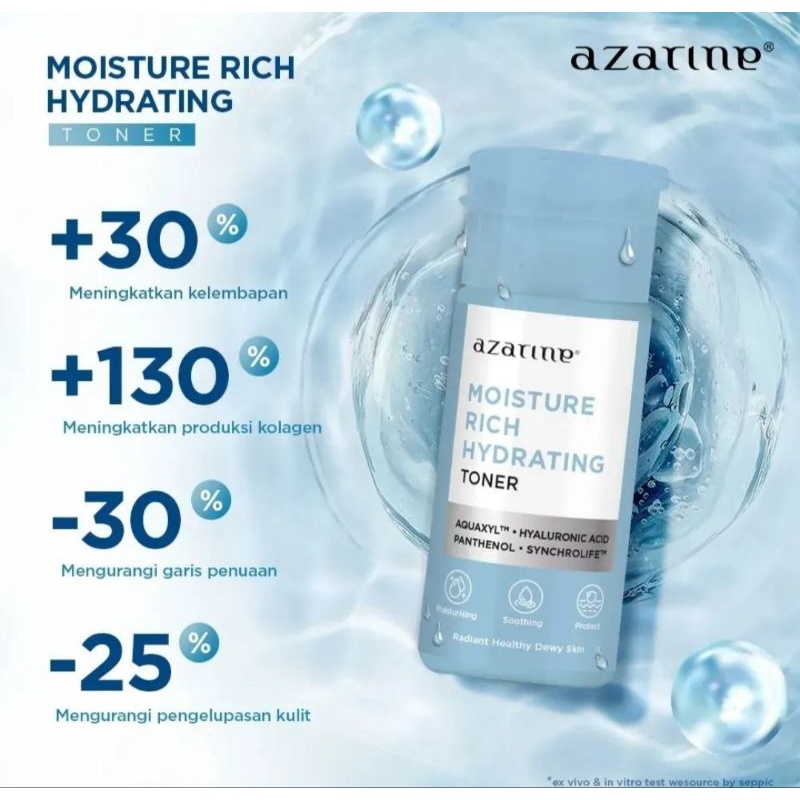 AZARINE MOISTURE RICH HYDRATING TONER DAILY EXFOLIATING POLYPEPTIDE 100ml