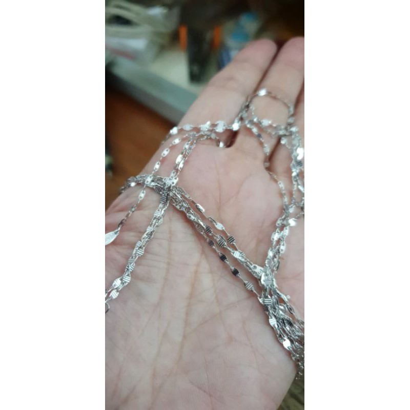 Kalung rantai kecil tipis emas putih 1 gram 1gr 1gram emas asli 375 muda