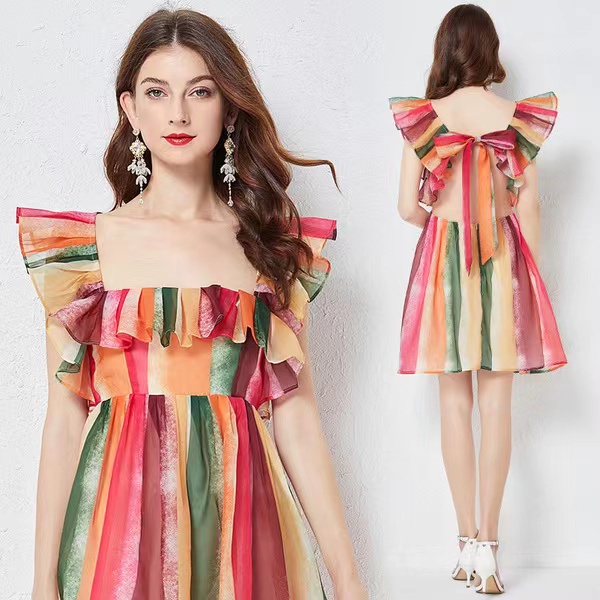 𝐑𝐄𝐀𝐃𝐘 𝐒𝐓𝐎𝐂𝐊 𝐒𝐀𝐅 - ESTHER colorful mini dress woman premium / korean summer dress / beachwear bali / 