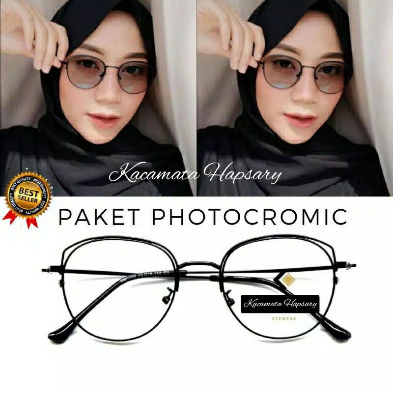 FRAME KACAMATA WANITA 1308 GRATIS LENSA MINUS PHOTOCROMIC ANTI RADIASI &amp; ANTI UV