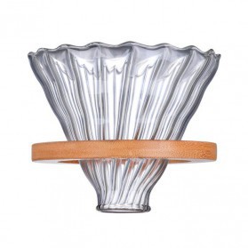 Grab medan OneTwoCups Filter Penyaring Kopi V60 Glass Cone Coffee Filter Wooden Bracket - SE102