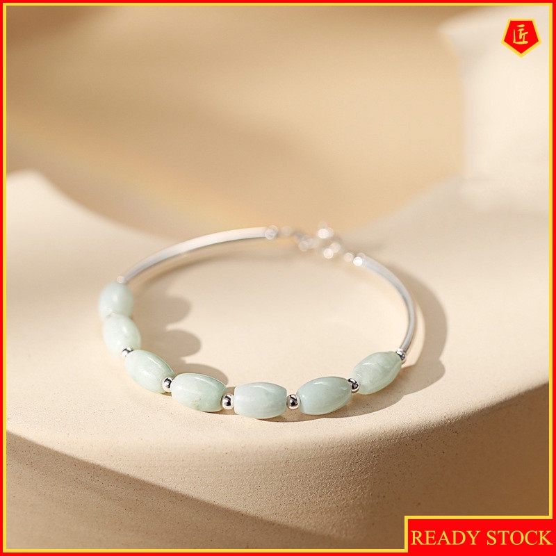 [Ready Stock]Women's Simple S925 Silver Jade Bracelet