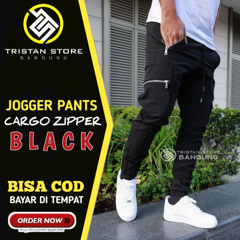 Celana joger pria | Jogger Pants Cargo Zipper Original | Celana korea kpop Pria Berkualitas