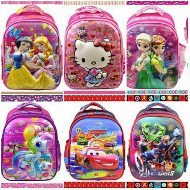 SCHOOL BAG TAS GENDONG 3D KARTUN