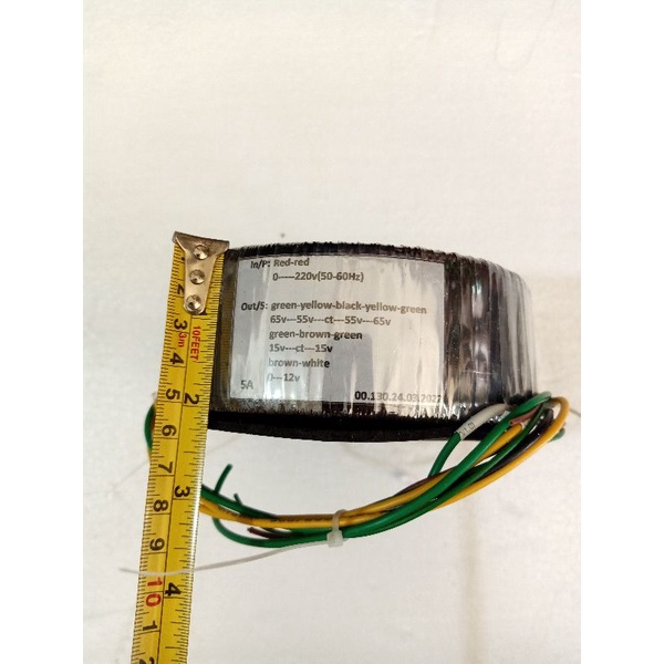 trafo donat 5a ct 55 - 65 extra ct 15 - 15 0 - 12 trafo toroid 5 ampere besar a kawat tembaga murni 