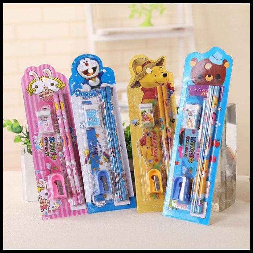 

[100Gr] T442 | Set Alat Tulis Sekolah 5 In 1 Karakter Lucu | Mini Stationery