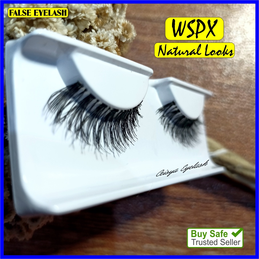 Bulu mata palsu WSPX Bulumata Human Hair Lembut Halus Fake Eyelash Premium Murah