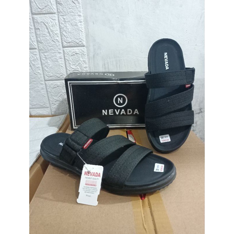 Sandal Bisbane Strap 3 Nevada Sendal Kulit Pria  | Sendal Cowok Casual