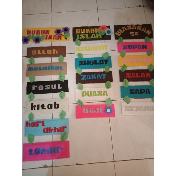 HIASAN GANTUNG KELAS RUKUN IMAN ISLAM