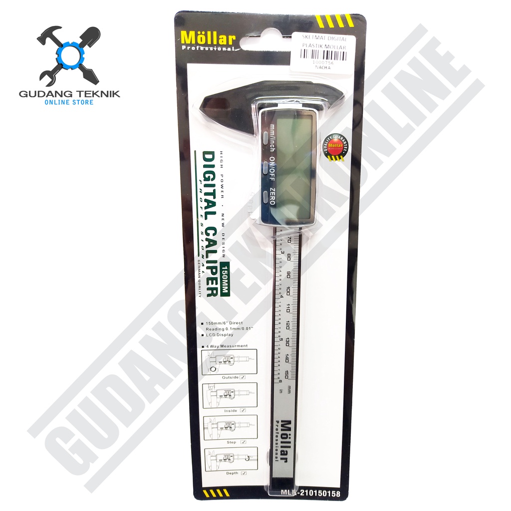 Vernier Caliper Digital Plastik 150mm MOLLAR MRL210150158 / Jangka Sorong Sketmat Sigmat MOLLAR
