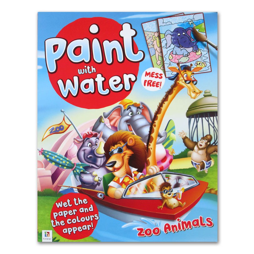 

BUKU IMPORT PAINT WITH WATER ZOO ANIMALS BOOK 16 PAGES