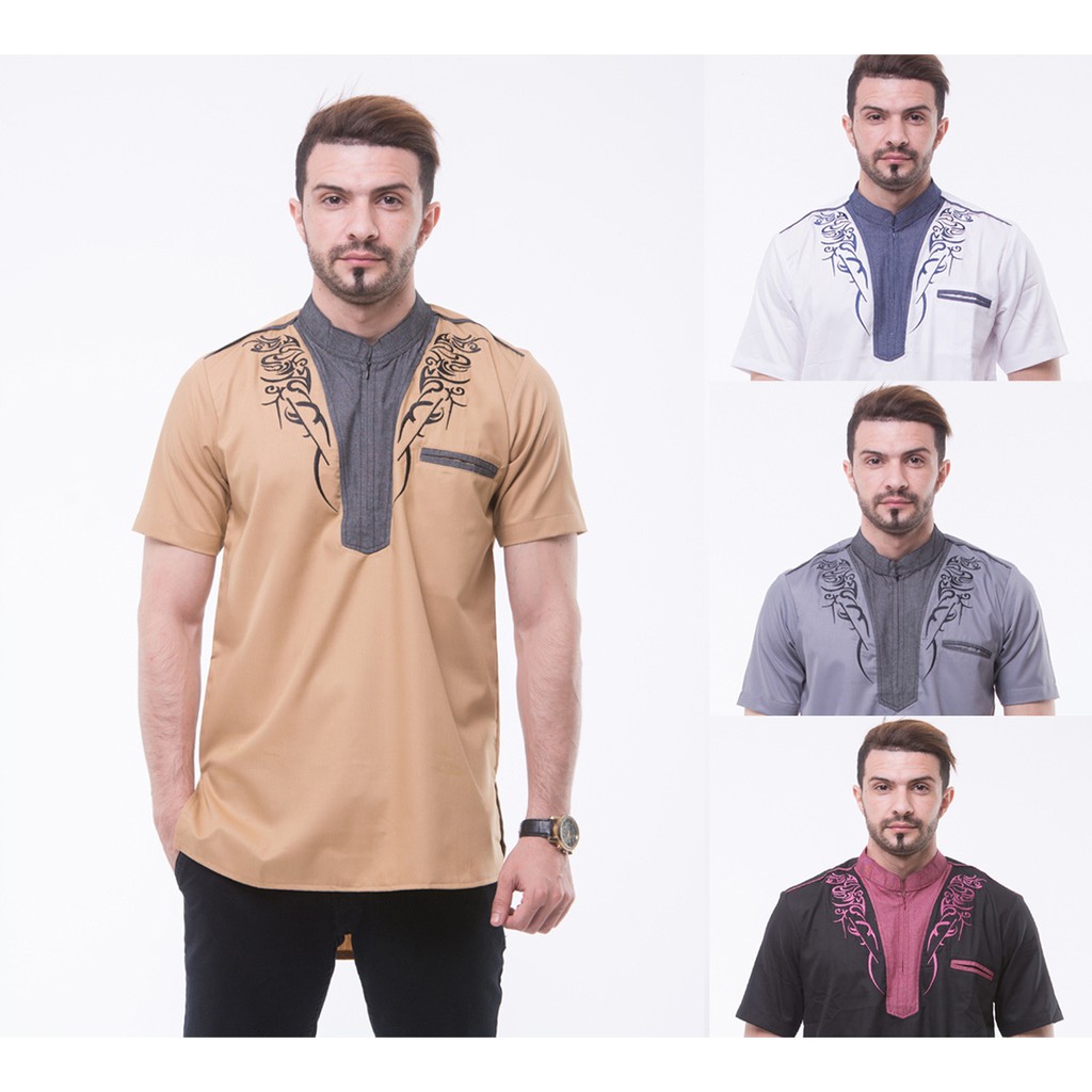 Baju koko Chambray Muslim pria Keren