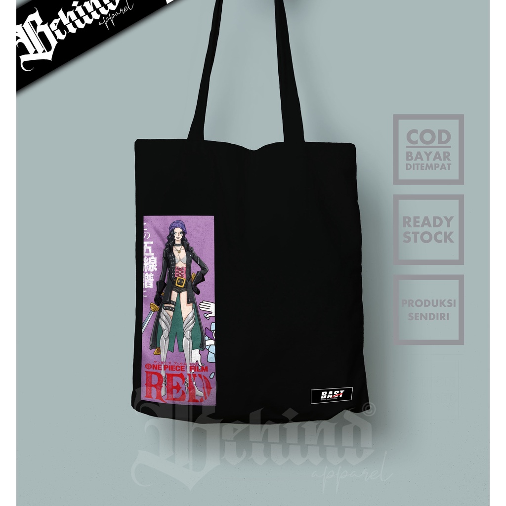 TOTE BAG ANIME ONE PIECE MOVIE RED ROBIN BAHAN SEMI KANVAS RESLETING
