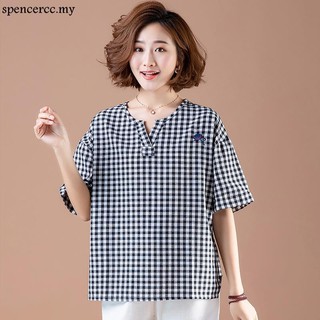 Blouse Model Plaid  Aneka Warna untuk Wanita Shopee Indonesia