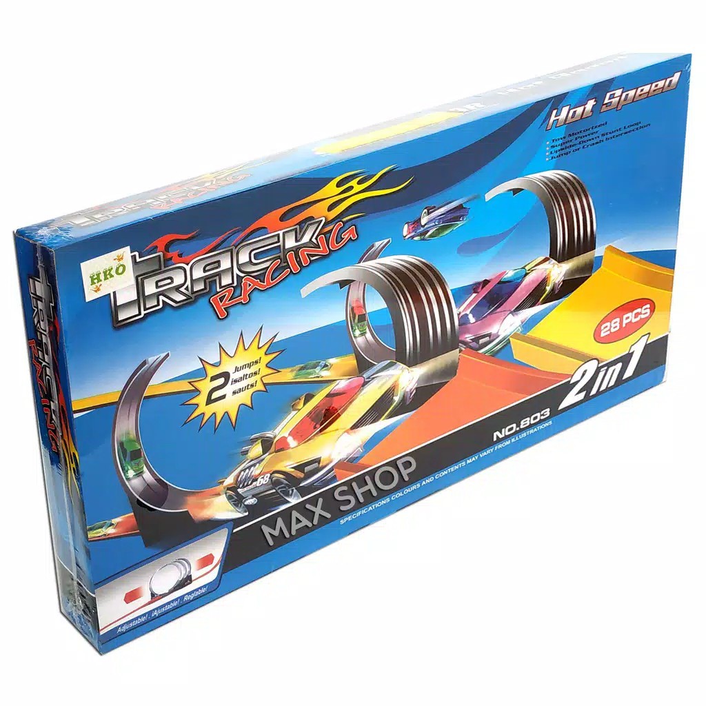 Mainan Anak Track Racing Mainan Anak  MOBIL HOTWHEELS  Track 2 Jalur Lintasan balap Diecast -  A039