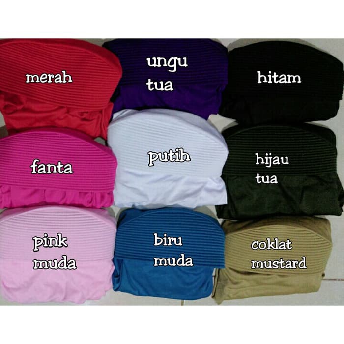*obral**   Bergo Tali Kerut Serut Rempel / Jilbab Hijab Kerudung Instan Syari   _hijab segi empat