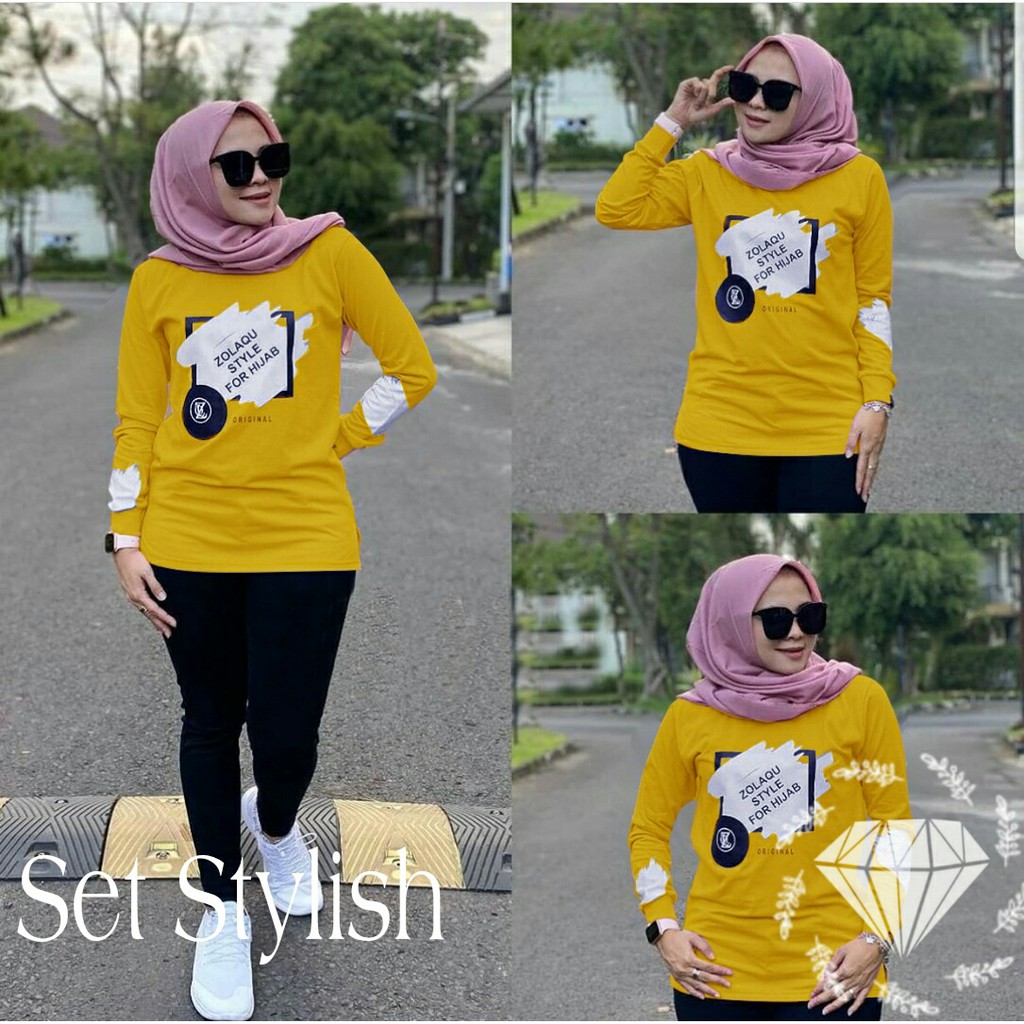 SET STYLISH ZLQ SIZE XL mF / SETELAN WANITA HIJAB / PAKAIAN WANITA MUSLIM