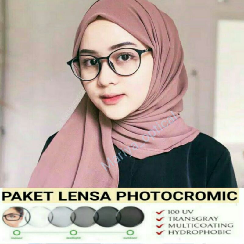 KACAMATA LENTUR  Kacamata Minus Bulat 21471 Pria/Wanita Kacamata Hitam /Vintage Korea Photocromic