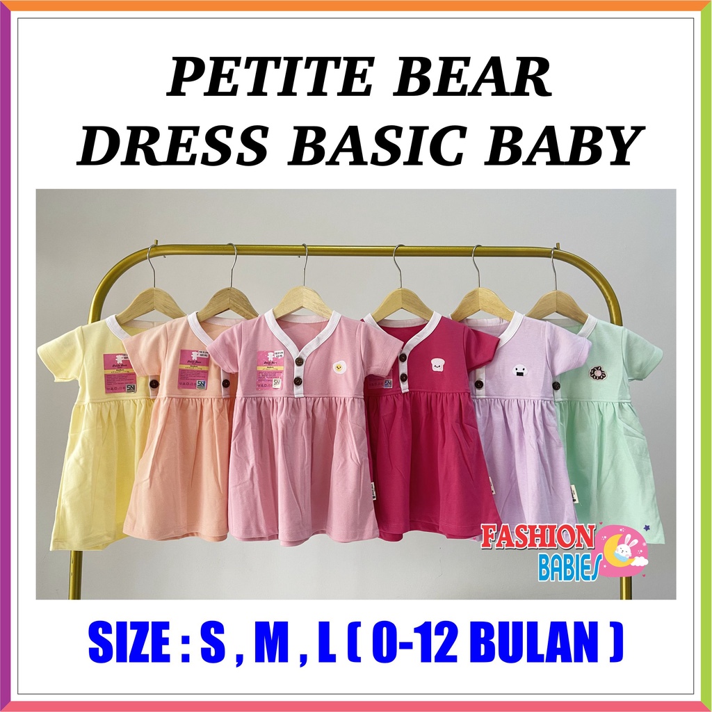 ❤ Fashionbabies ❤ PETITE BEAR | DRESS BASIC BABY GIRL | ROK BASIC S M L