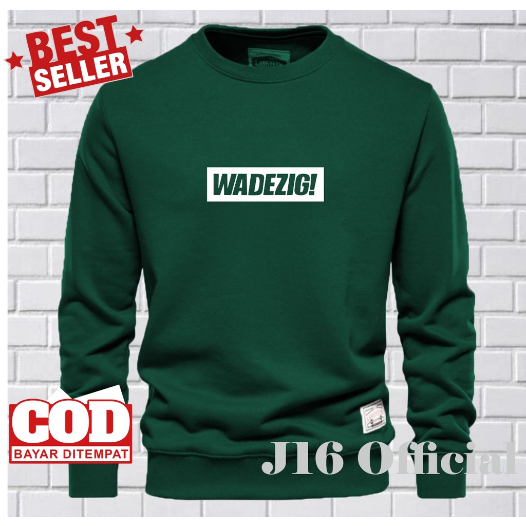 WDZG Crewneck Sweater Distro Pria Bahan Fleece Tebal Premium