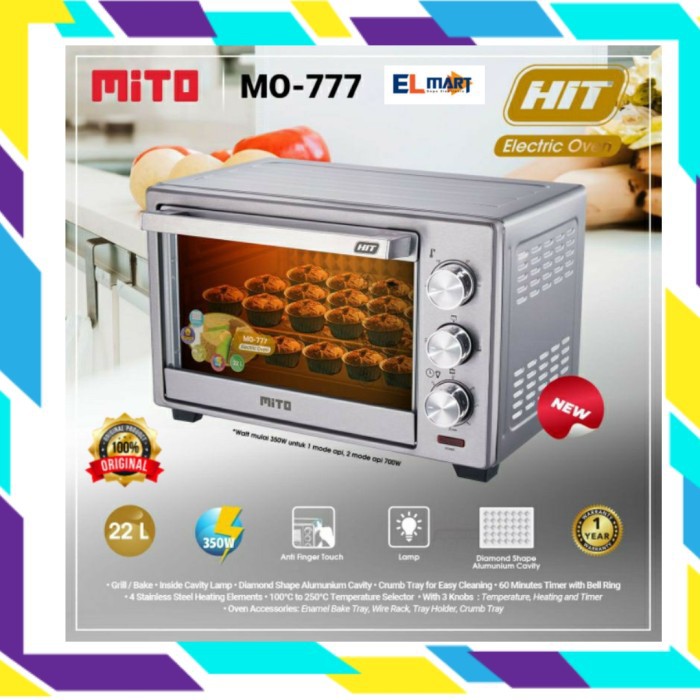 Oven Listrik Low Watt Mito HIT MO 777 - MO777 22L 350 Watt 22 Liter