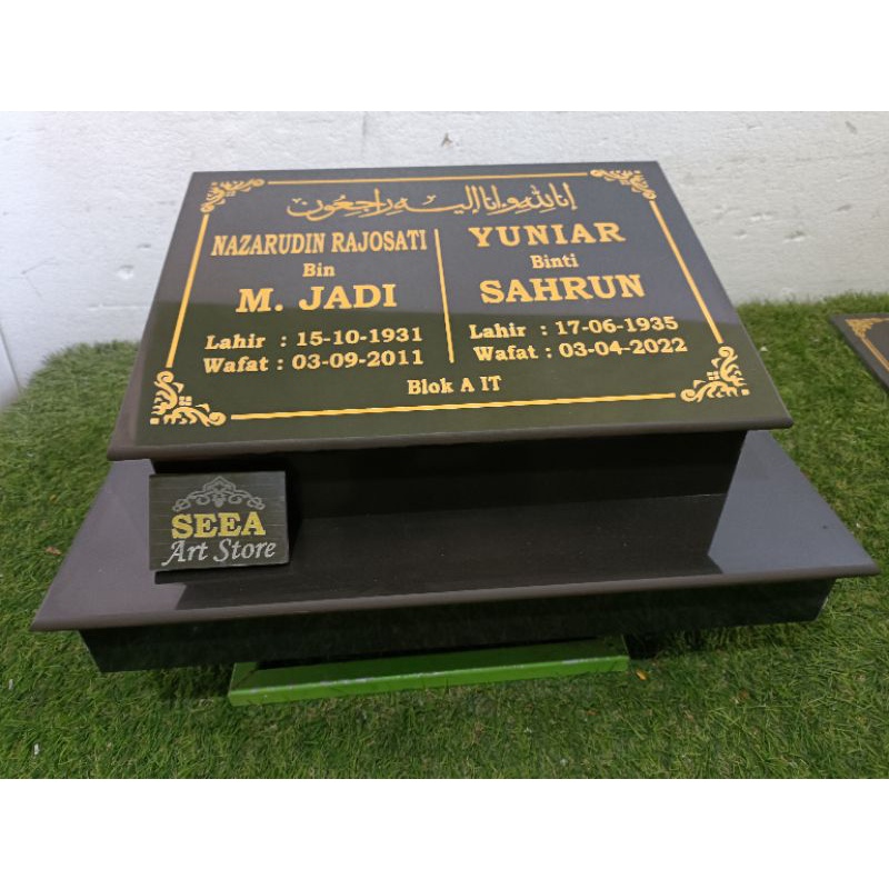 BATU NISAN MAKAM KUBURAN JAHUL MAESAN JUMBO UKURAN 30X40 KOTA GRANITO GRATIS PACKING KAYU