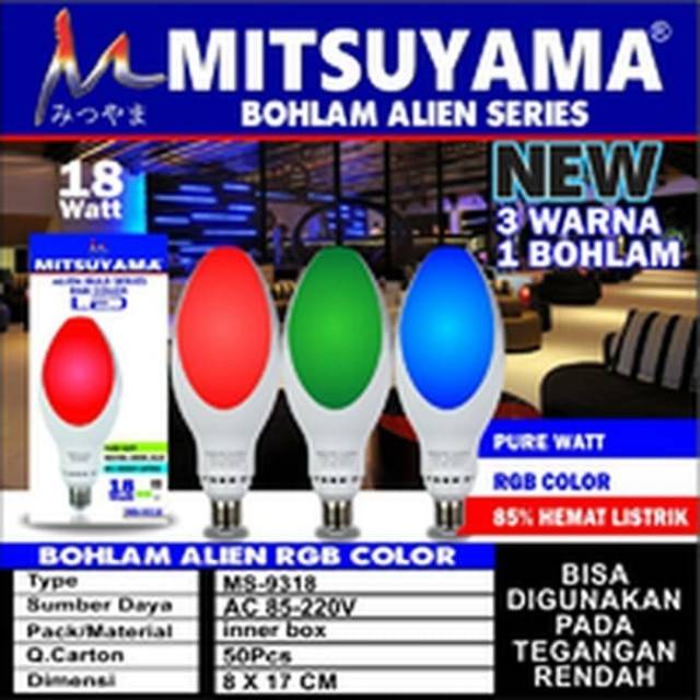 Bolam hias 18W 3 warna RGB MS-9318 MITSUYAMA