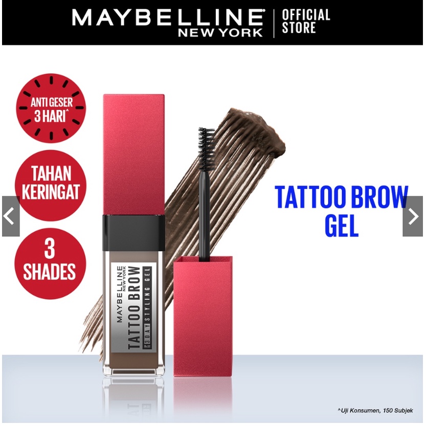 Maybelline Tattoo Brow 3 Day Styling Gel Brown Cokelat - Makeup Eye