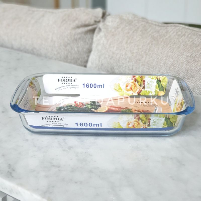 Bake & serve rectangular dish 1600 ml / Wadah saji kotak / Tempat makanan kaca - Formia