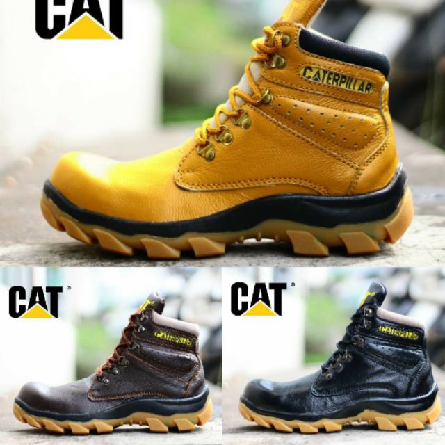 [COD] SEPATU BOOTS PRIA CAT - SEPATU KULIT PRIA PULL UP ®©