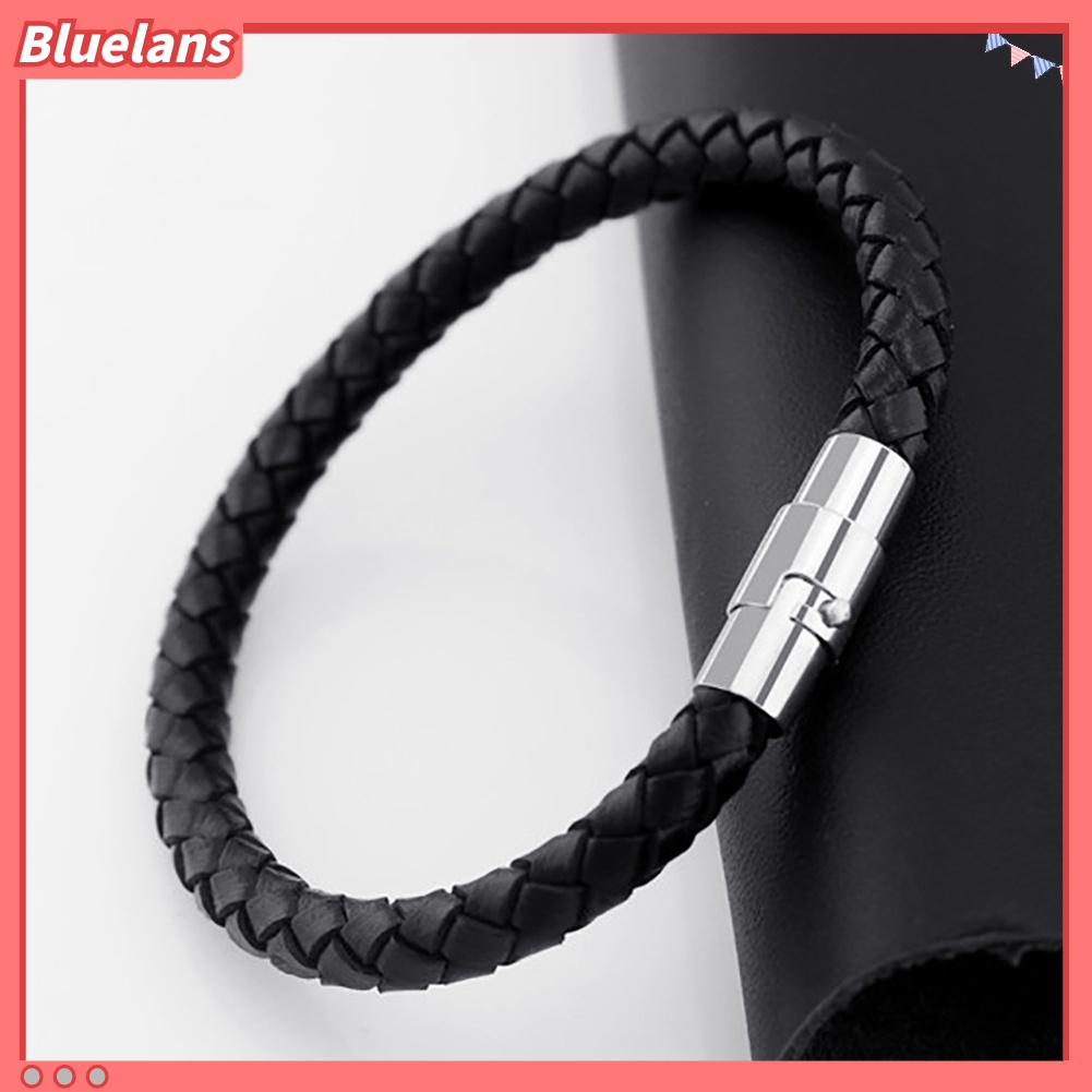 Bluelans Women Fashion Leather Rope Braided Buckle Bracelet Bangle Wrap Jewelry Gift